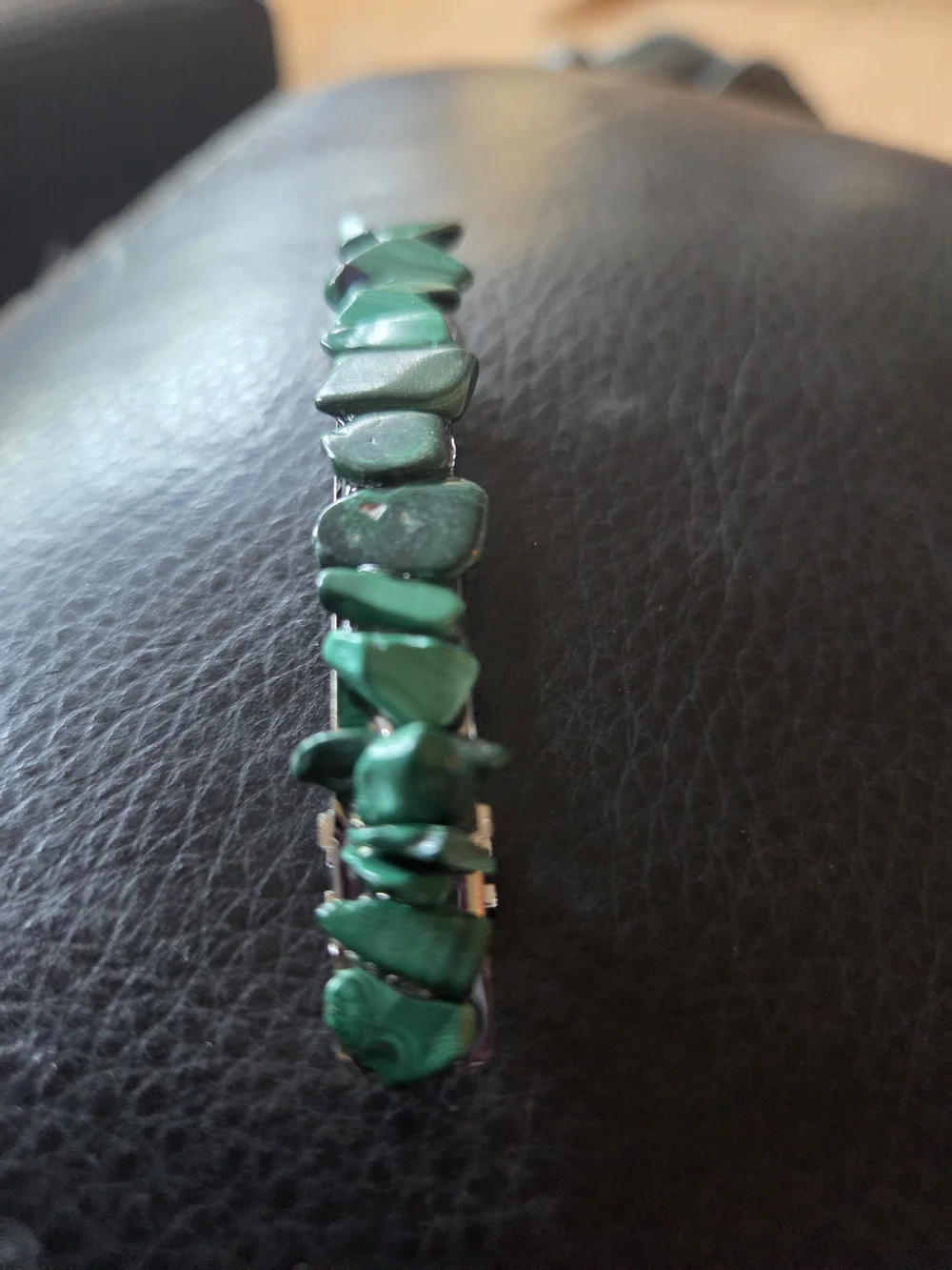 Green Gemstone Barrette Hair Clip